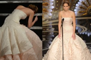 Premios Óscar 2013: Jennifer Lawrence tropezó al momento de subir a recibir su premio – VIDEO
