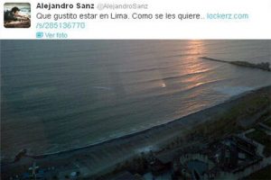 Alejandro Sanz comparte foto de playa limeña
