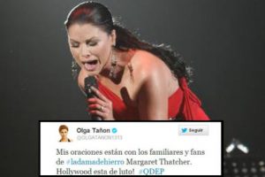 Olga Tañón confundió a Margaret Thatcher con una actriz de Hollywood en Twitter
