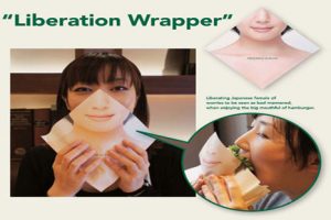 Japón: crean servilleta especial para que las mujeres puedan comer hamburguesas