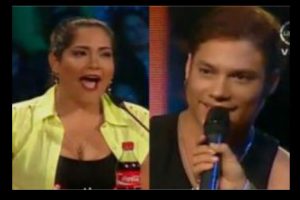 Mira los divertidos coqueteos de Katia Palma con el imitador de Ricky Martin-VIDEO