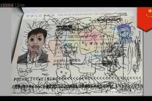Niño garabateó pasaporte de su padre  -VIDEO