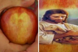 Un hombre afirma ver el rostro de Jesús en una manzana