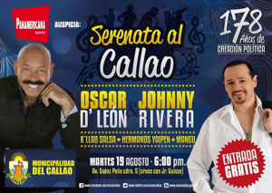 Oscar D’León y Johnny Rivera en la ‘Serenata al Callao’, este 19 de agosto