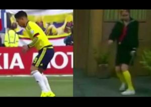 Este futbolista colombiano calienta igual que Quico antes de jugar (VIDEO)