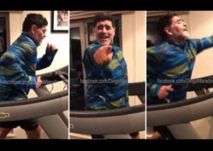 Maradona y su peculiar forma de bailar cumbia mientras entrena – VIDEO