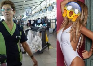 ¡Malazo! Chica reality trató como quiso a trabajadora de limpieza en aeropuerto – VIDEO