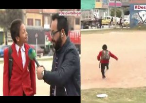 Niño dejó hablando a periodista para ir corriendo a su colegio – VIDEO