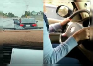 Agarra a correazos a su hijo por robarle su auto ¡En plena vía pública! (VIDEO)