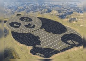 China: Planta de energía solar tiene forma de oso panda (FOTO)
