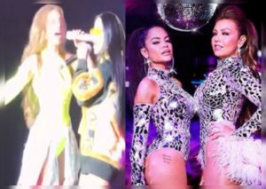 Falla técnica en pleno concierto revela las verdaderas voces de Thalía y Natti Natasha (VIDEO)