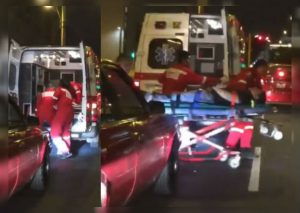 La verdad sobre viral de bomberos bajando a un herido en pleno tráfico (VIDEO)