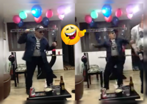Borracho ‘bailarín’ arruina fiesta con su mal paso (VIDEO)