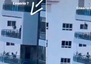 Padre diseña increíble columpio para su hija en un balcón en un sexto piso