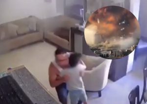 Padre reacciona ante la explosión ocurrida en un muelle en el Líbano