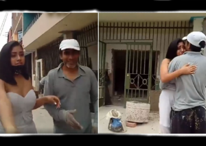Joven quinceañera sorprende a su padre al pedirle bailar con ella en obra de construcción
