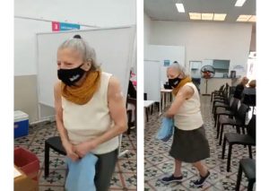 Adulta mayor de Argentina celebró con baile tras ser vacunada contra la Covid-19