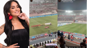 Daniela Darcourt asistió al Estadio Nacional para alentar a la “Bicolor” | VIDEO