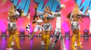 Yahaira Plasencia sufre golpe por parte de su bailarín | VIDEO