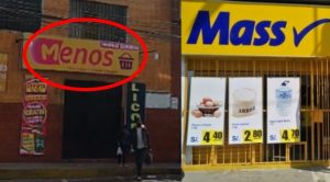 Peruano creativo inaugura su propio minimarket “Menos” frente a tienda “Mass”| VIDEO